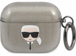 Karl Lagerfeld Ochranné pouzdro KLA3UKHGK Glitter Karl`s Head pro AirPods 3 šedé