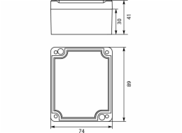 Elektro-Plast STRONG Hermetický box n/t 89x74x41mm IP67 PHP-54 šedý (62,54)