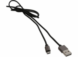 Platinet USB-A - microUSB USB kabel 1 m černý (PUCRP1B)