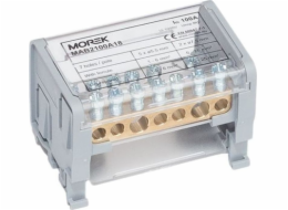 MOREK MOBLOCK 2-pólový rozvod a rozvodný blok 1000V 100A-7 2x25mm2 + 5x6mm2, TS35 MAB2100A18