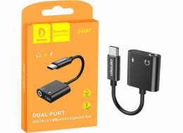 Denmen USB adaptér HF ADAPTÉR TYPU C DENMEN BLACK AUDIO JACK + POWER DU07