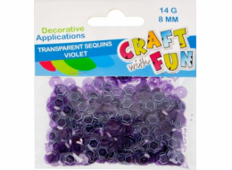 Craft with Fun CF SEQUINS TRANSPARENT BUTTON 8MM FIALOVÁ 40/400