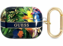 Ochranné pouzdro Guess Flower Strap Collection pro AirPods Pro modré