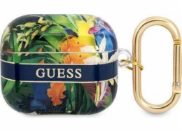 Ochranné pouzdro Guess Flower Strap Collection pro AirPods 3 modré