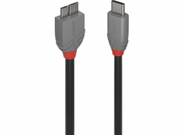 Lindy USB-C - micro-B USB kabel 0,5 m Černo-šedý (36620)