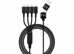 Smrter USB kabel USB-A - USB-C + microUSB + 2x Lightning 1,2 m černý (SMRTER_ELITE_L_BK)