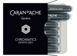 Šedé inkoustové cartridge Caran d`Arche Chromatics, 6 kusů