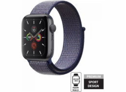 Nylonový pásek Crong Crong – sportovní pásek Apple Watch 42/44 mm (půlnoční modrý)