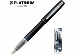 Plnicí pero Platinum Platinum Prefounte Graphite Blue, M, v plastovém obalu, na blistru, tmavě modrá