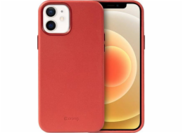 Crong Crong Essential Cover Magnetic – kožené pouzdro MagSafe iPhone 12 / iPhone 12 Pro (červené)