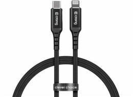 Crong USB-C – Lightning kabel 1,5 m černý (CRG-AL15USCL-BLK)