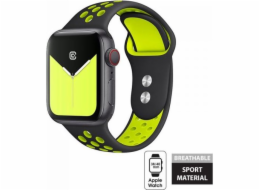 Sportovní řemínek Crong Crong Duo – řemínek Apple Watch 38/40 mm (černý/limetkový)