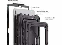 Pouzdro na tablet Tech-Protect TECH-PROTECT SOLID360 GALAXY TAB S7+ PLUS / S8+ PLUS / S7 FE 12.4 ČERNÁ