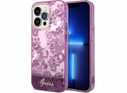 Guess Guess pouzdro GUHCP14LHGPLHF Apple iPhone 14 Pro fuchsiové/fuschia pevné pouzdro Porcelain Collection