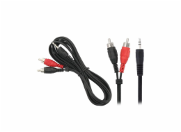 Kabel BLOW 3,5mm M, 2xRCA M, 1,2m, černý 91-297