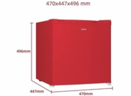 CHiQ CSD46D4RE minibar, 46 litrů, 2 přihrádky, 0 °C až +10 °C, 39 dB, červený