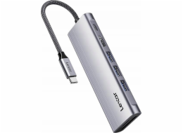 USB HUB Lexar Hub 7-v-1 USB-C USB3.2 Gen1. Type-C, 3xUSB-A HDMI, SD, microSD slot. PD 100W