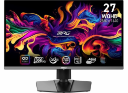 MSI MPG 271QRX QD-OLED, 26,5" QD-OLED/2560x1440 (WQHD)/ 360Hz/0,03ms/2x HDMI/DP/USB/USB-C/Výškově nastavitelný/Pivot