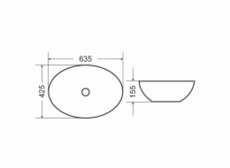 Umyvadlo DOMOLETTI ACB8195, 635×425 mm