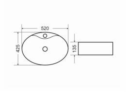 Umyvadlo DOMOLETTI ACB8041, 520×430 mm