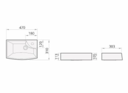 Umyvadlo PAA MINI STEP, 470×310 mm