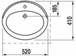 Umyvadlo JIKA IBON H8130100001041, 410×520 mm