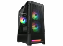 COUGAR PC skříň AIRFACE RGB Black Mid Tower Mesh Front Panel 2 x 140mm ARGB Fans 1x 120mm ARGB Fan TG Le