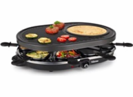 Tristar RA-2731 raclette grill, 1400 W, 5in1, pro 8 lidí, černý