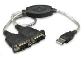 MANHATTAN převodník z USB na 2x sériový port (USB AM/DB9M(2), RS232)