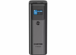 CANYON powerbanka PB-2010, 27000mAh, 2x USB-C 140W PD3.1, 1x USB-A QC 3.0, display, tmavě šedá