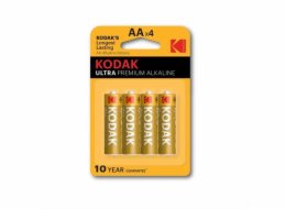 Baterie Kodak AA ULTRA PREMIUM alkalická 4 ks, blistr