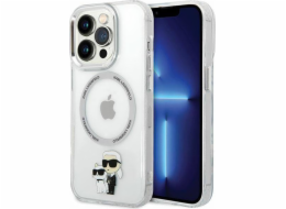 Karl Lagerfeld IML Karl and Choupette NFT MagSafe Zadní Kryt pro iPhone 13 Pro Transparent