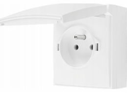 Socket Simon Aquaclick IP44, jednorázový s nástroji, rychlými spojkami, bílá ACGZ1C/11 klapka