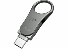 Silicon Power Mobile C80 USB 32GB USB Type-A / USB Type-C 3.0 (3.1 Gen 1) Titanium