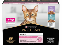 PURINA Pro Plan Delicate Turkey Fish Multipack - mokré krmivo pro kočky - 10x85 g