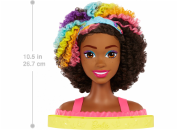 Barbie Styling Head Neon Rainbow Kudrnaté vlasy HMD79 MATTEL