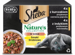 SHEBA Nature s Collection Poultry Flavors - vlhké krmivo pro kočky - 8x 85 g