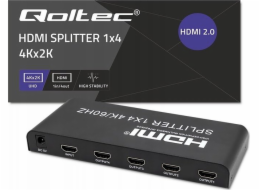 Qoltec 51799 Active HDMI Splitter 4 x HDMI 4K x 2K | 6 Gb/s | 60 Hz