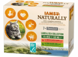 IAMS Naturally Senior Land & Sea Collection - mokré krmivo pro kočky - 12 x 85 g