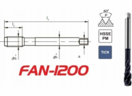 Ventilátor THREAD M14 DIN-376C R40 (6H) HSSE-PM TICN VENTILÁTOR