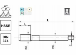 Fanar THREAD M 8x1 DIN-374C R40 (6H) HSSE 800