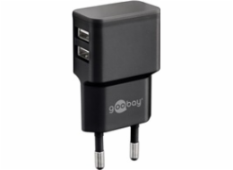 Goobay Napájecí a nabíjecí adaptér 230V na 2x USB, max.2,4A, černý