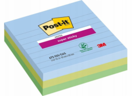 Lepicí papírky Post-it® Super Sticky XL, OASIS, linkované, 101x101mm, 3x70 karet.