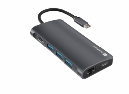 Natec multiport adaptér FOWLER 2 3X USB 3.0 HUB, HDMI 4K, USB-C, RJ45, SD, MICRO SD