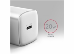 AXAGON ACU-PD20W, nabíječka do sítě 20W, 1x port USB-C, PD3.0/PPS/QC4+/AFC/Apple, bílá