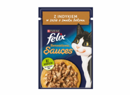 PURINA Felix Sensations Sauces Turkey - mokré krmivo pro kočky - 85 g