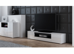 Cama TV stolek VIVA 180 bílá/bílý lesk + černá