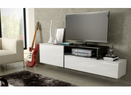 Cama TV skříňka SIGMA 3 180 bílá/bílý lesk + černá