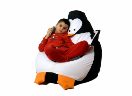 Sako taška pouf Penguin černá a bílá L 105 x 80 cm