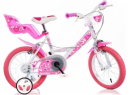 Dino bikes 164RN Bílá, růžový potisk 16" dívčí kolo